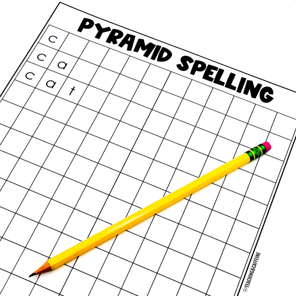 low-prep word work activities pyramid spelling